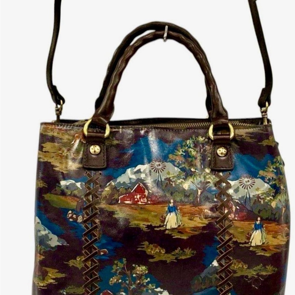 Patricia Nash Montana Prairie Skies Satchel Leather Crossbody